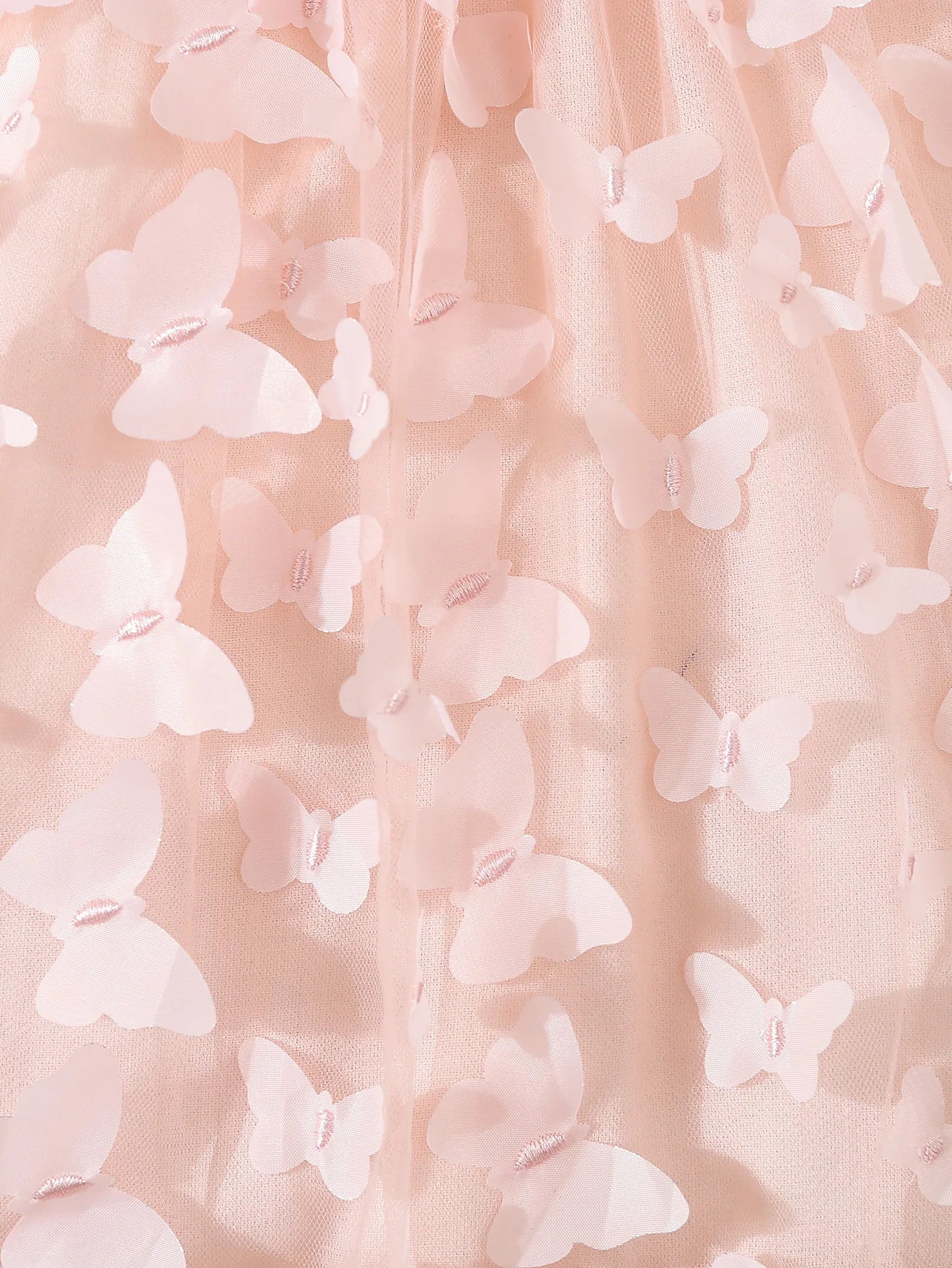 Summer Toddler Kids Girl's Clothes Baby's Butterfly Decor Mesh Splicing Cami Dress Elegant Sleeveless Princess Dress