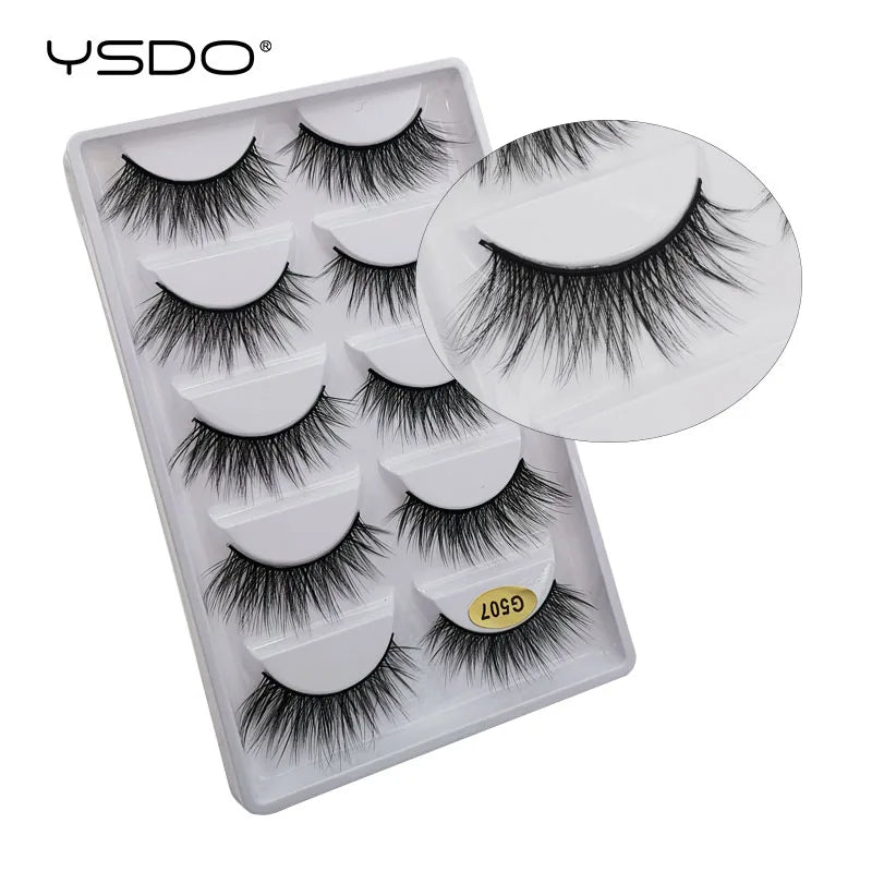 YSDO 3/5 Pairs 3D Mink EyeLashes Natural Hair False EyeLashes Long 100% Dramatic Eye MakeupFake Lashes Fluffy Cilios Lashes G803