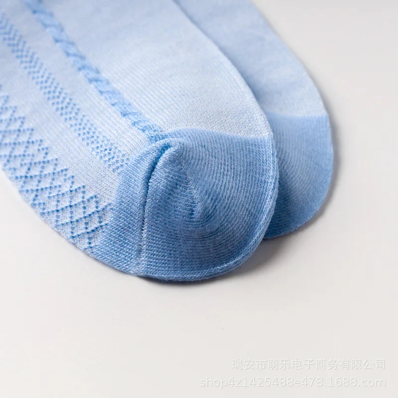 Spring Summer Breathable Cotton Lace Ruffle Princess Cute Thin Mesh Socks Children Ankle Short Sock Solid White Baby Girls Kids
