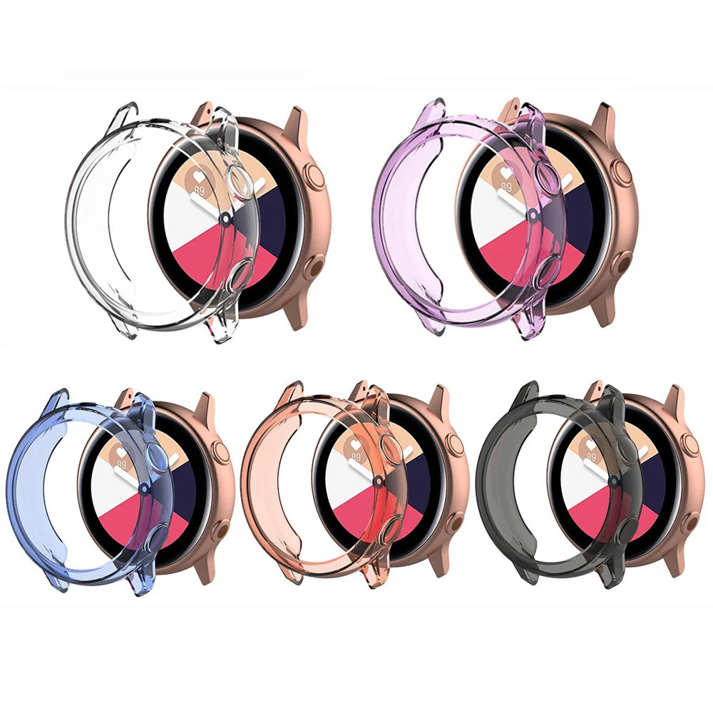 1Pc TPU Watch Case Cover for Samsung Galaxy Watch Active SM-R500 Clear Protective Case Full Protector Edges Shell Frame Dropship