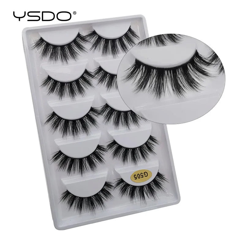 YSDO 3/5 Pairs 3D Mink EyeLashes Natural Hair False EyeLashes Long 100% Dramatic Eye MakeupFake Lashes Fluffy Cilios Lashes G803
