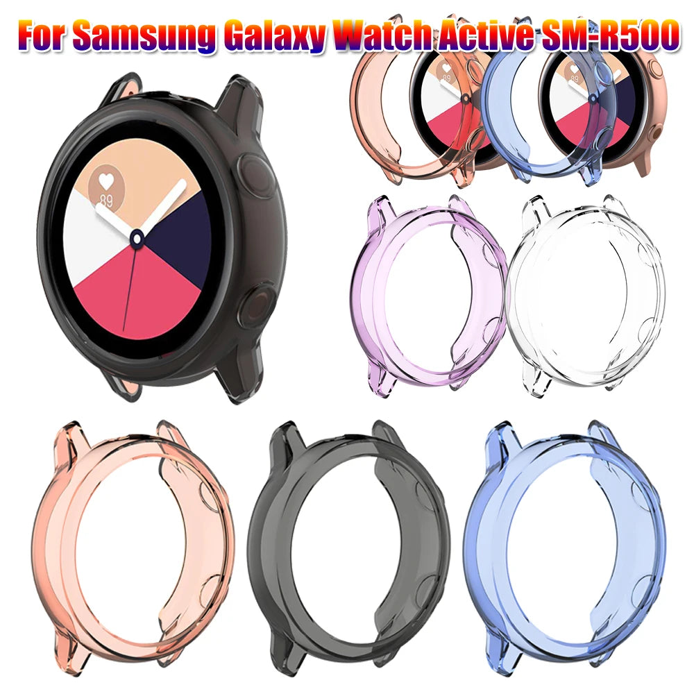 1Pc TPU Watch Case Cover for Samsung Galaxy Watch Active SM-R500 Clear Protective Case Full Protector Edges Shell Frame Dropship