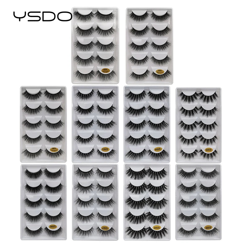 YSDO 3/5 Pairs 3D Mink EyeLashes Natural Hair False EyeLashes Long 100% Dramatic Eye MakeupFake Lashes Fluffy Cilios Lashes G803
