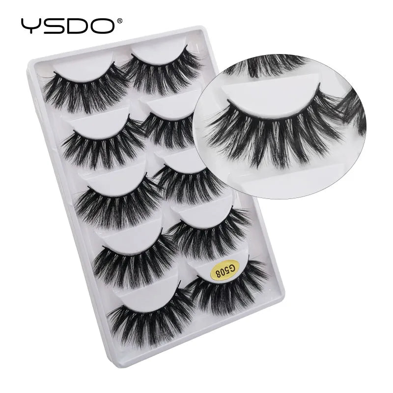 YSDO 3/5 Pairs 3D Mink EyeLashes Natural Hair False EyeLashes Long 100% Dramatic Eye MakeupFake Lashes Fluffy Cilios Lashes G803