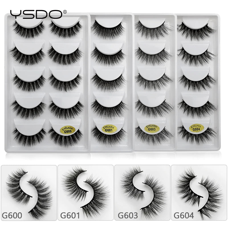 YSDO 3/5 Pairs 3D Mink EyeLashes Natural Hair False EyeLashes Long 100% Dramatic Eye MakeupFake Lashes Fluffy Cilios Lashes G803
