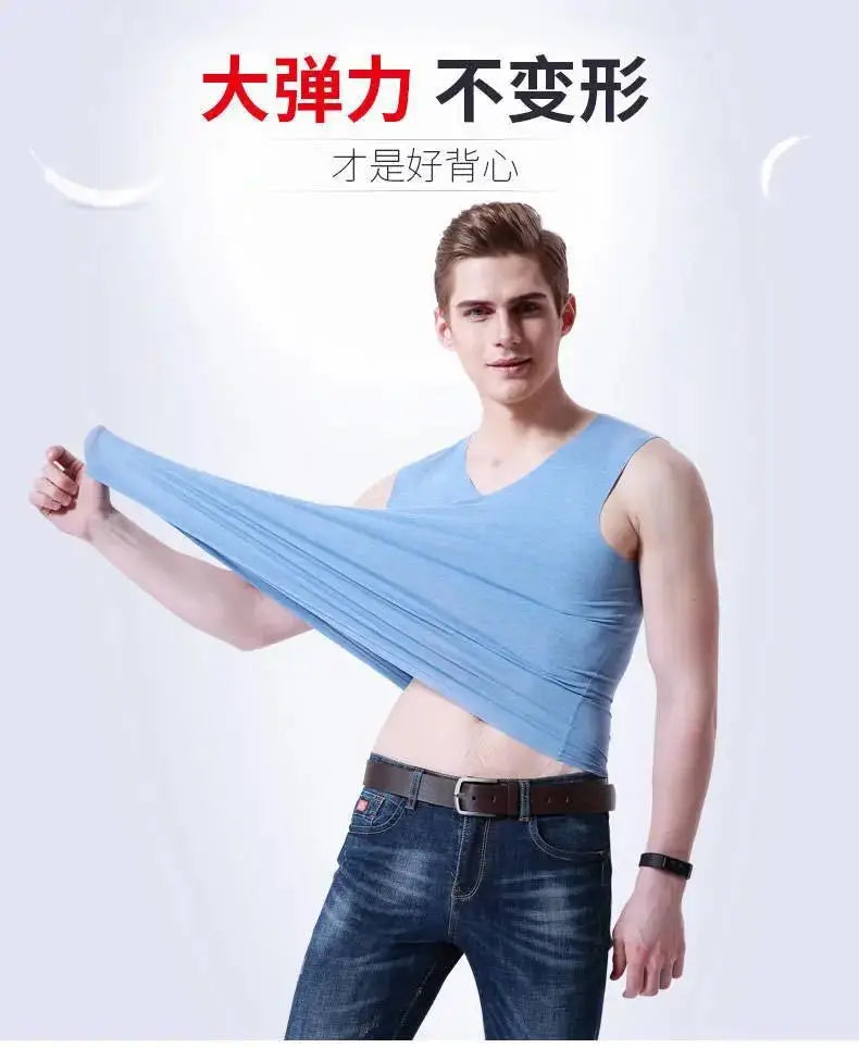 Summer Men's Tank Top Solid Color Quick-Drying Fitness Vest Cloth Sleeveless Waistcoat Running Sports Trend Short-Sleeved Tees
