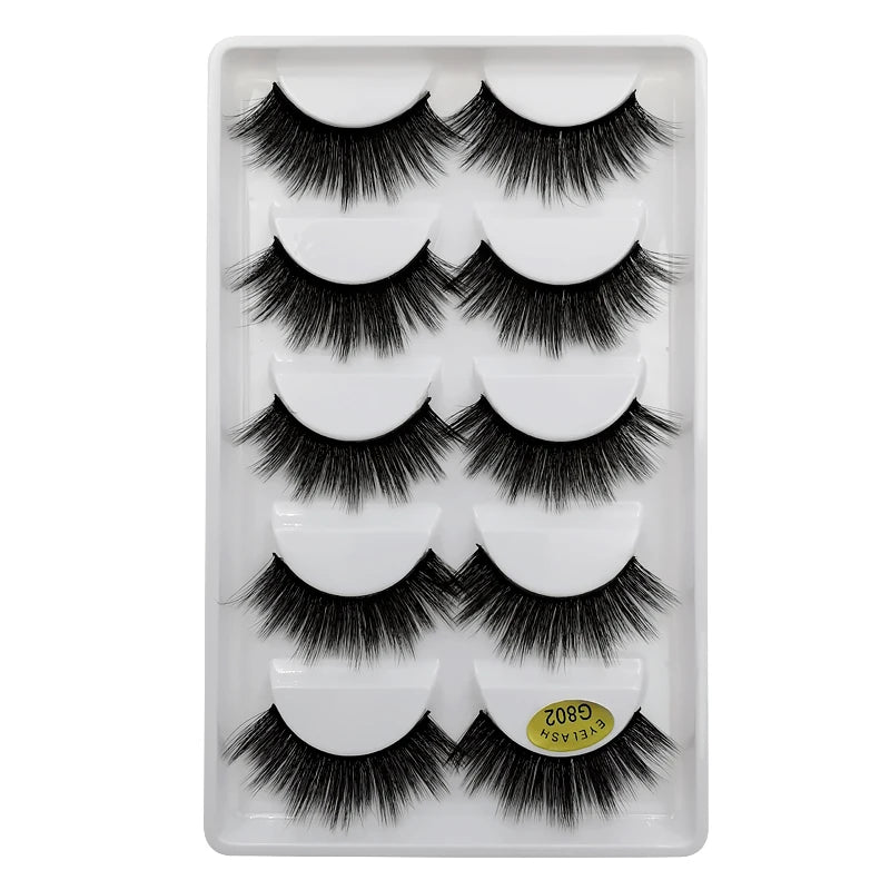 YSDO 3/5 Pairs 3D Mink EyeLashes Natural Hair False EyeLashes Long 100% Dramatic Eye MakeupFake Lashes Fluffy Cilios Lashes G803