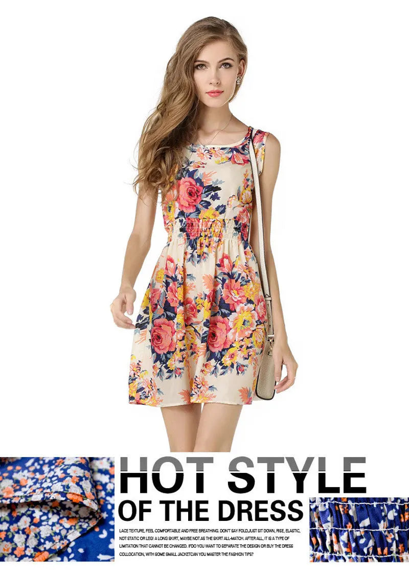 Casual Women Summer Beach Dress 2024 Femme Sexy Chiffon Florals Print Short Boho Dresses White Party Dress vestidos de mujer