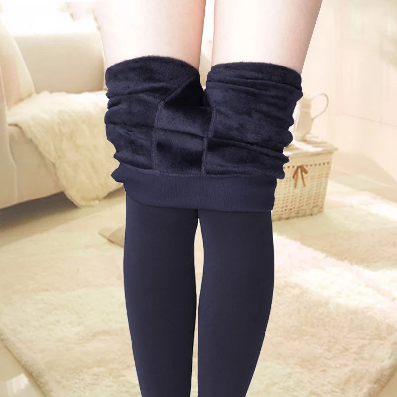 Velet Thickening Leggings for Women Thick Warm Stocking Legging Charcoal Fleece Elastic Pants Winter Warm Leggings