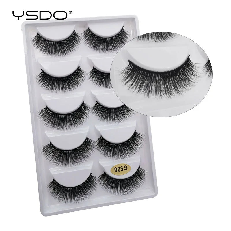 YSDO 3/5 Pairs 3D Mink EyeLashes Natural Hair False EyeLashes Long 100% Dramatic Eye MakeupFake Lashes Fluffy Cilios Lashes G803