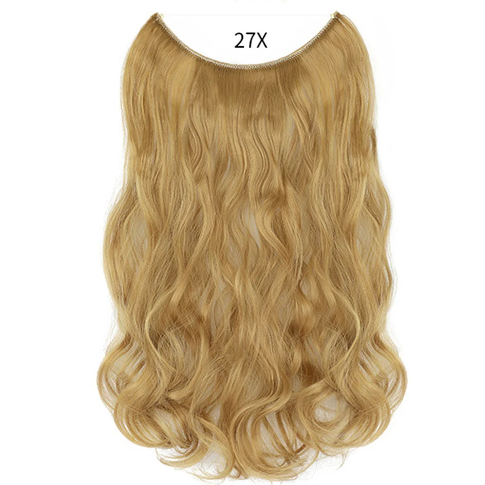 No Clip Synthetic Wave Hair Extensions Invisible Curly wig Accessorie Hairpieces Heat Resistant Long Hair For Women Hairextens