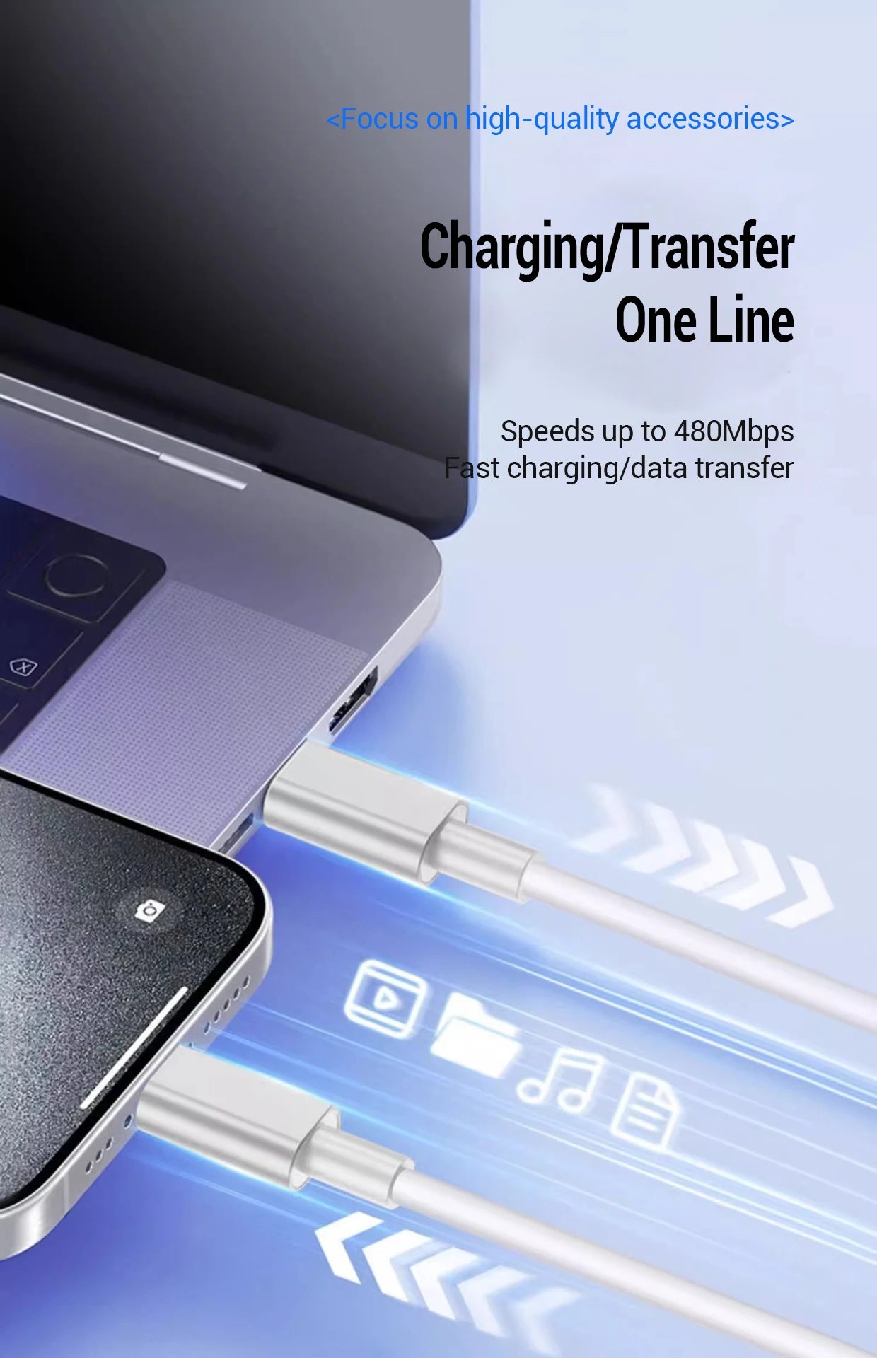 100W Fast Charging Cable For Apple iPhone 14 13 12 11 Pro Max Plus Mini USB C 1M 2M Data Cables Quick Charge Phone Accessories