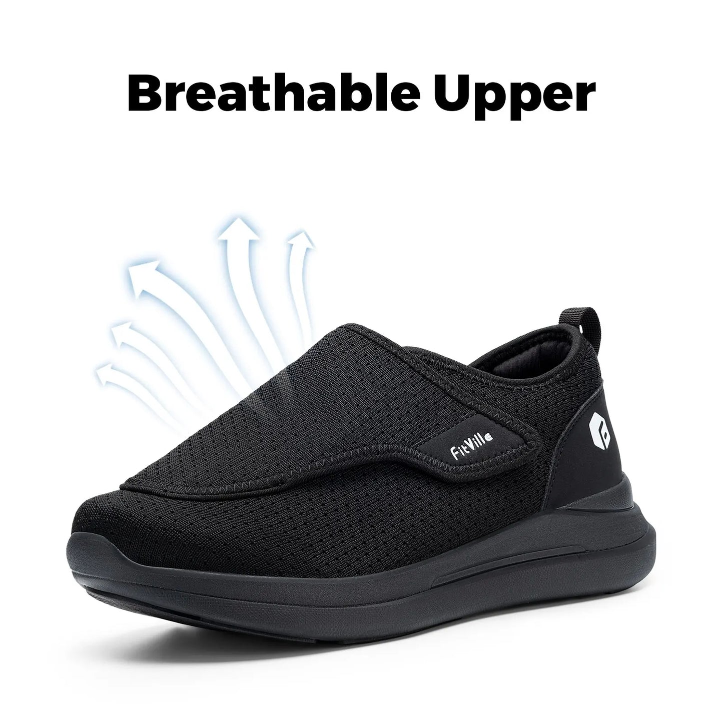 Fitville Women's Shoes Wide Width Diabetic Shoes Walking Casual Breathable for Swollen Feet Elderly Foot Pain Relief Neuropathy