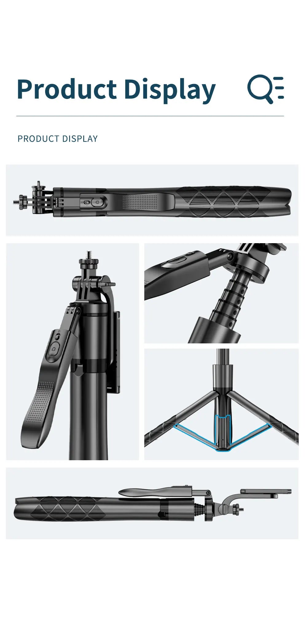 1530mm Wireless Selfie Stick Tripod Stand Foldable Monopod With Led Light For Smartphones Balance Steady Shooting Live