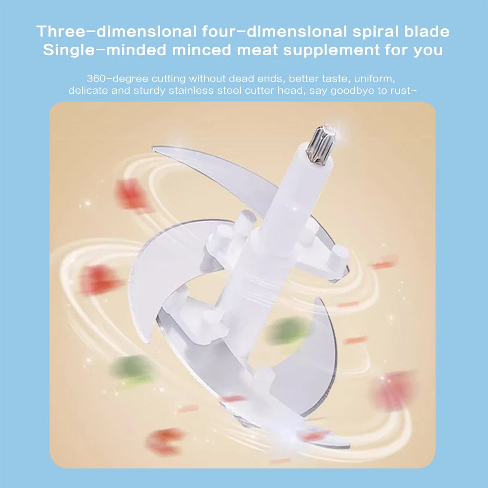 LAC Household Kitchen White 3L Mixer Commercial Electric Meat Beater Multi-function Grinder Detachable Blade With Safety Lock