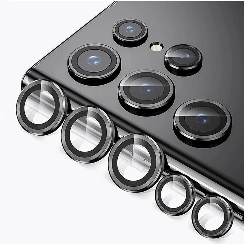 Metal Ring Camera Tempered Glass For Samsung Galaxy S24 S23 Ultra Aluminum Alloy Lens Case For Samsung S24+ S24Ultra Lens Cover