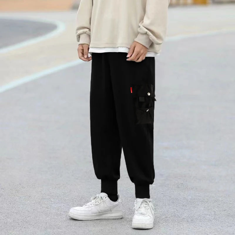 Classic Design Multi Flap Pockets Cargo Pants,Men's Loose Fit Drawstring Harem Cargo Jogger Pants oversized pants men and women