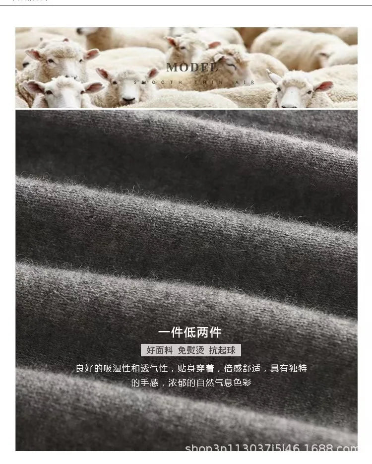 Autumn and Winter Cashmere Sweater Men's Pullover Half High Collar Soft and Warm Pullover Knitted Sweater Men's Sweater