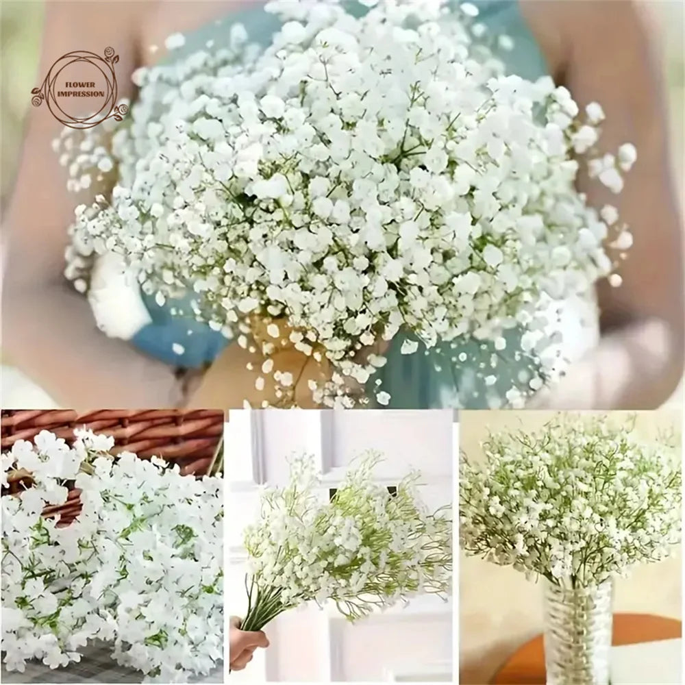 30pcs Artificial Baby's Breath Flowers Real Touch Gypsophila Suitable For Wedding Bride Engagement Home Ornament Room Decoration