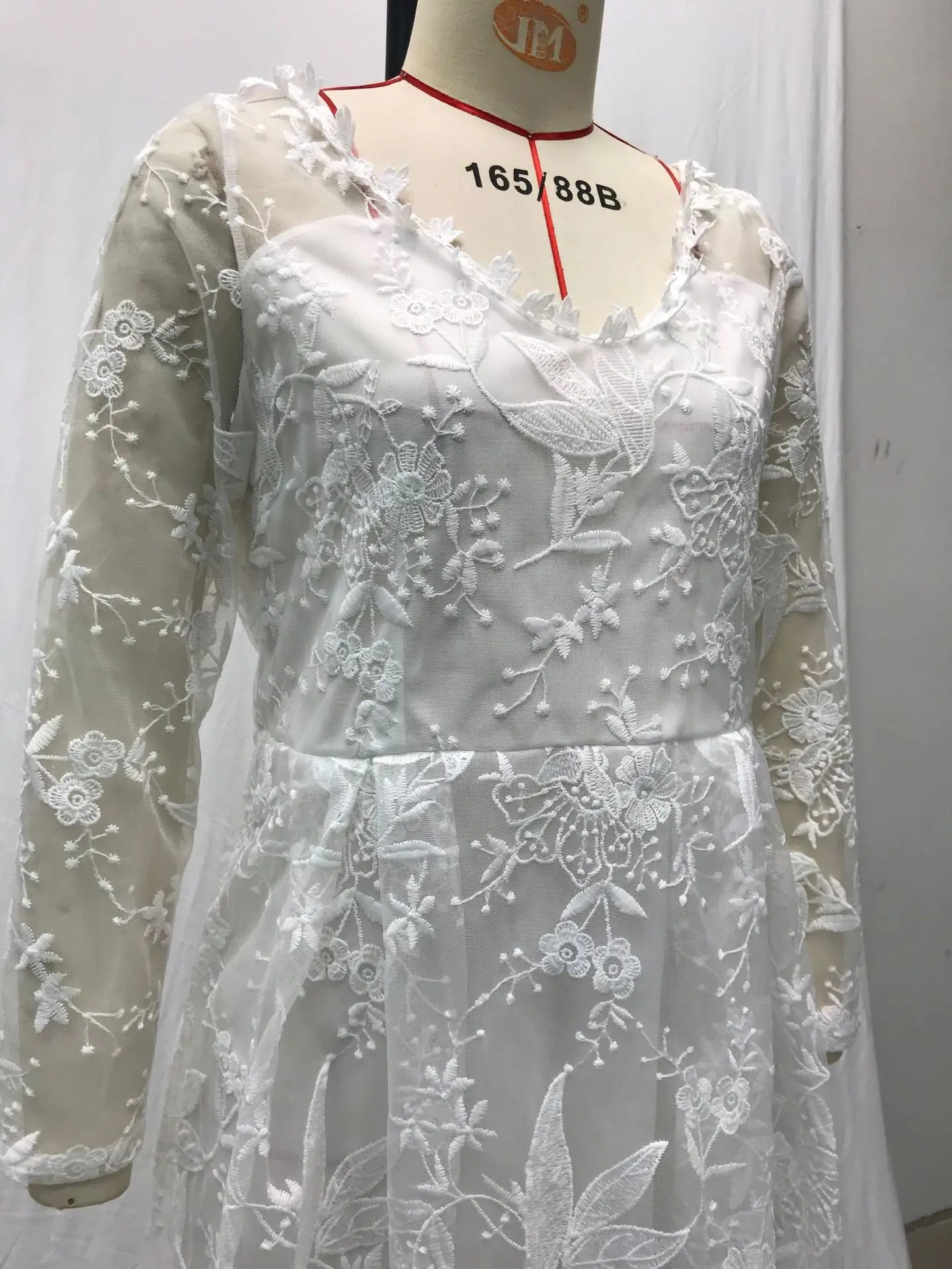 Women Lace Long Sleeve Off Shoulder White Bridal Wedding Dress Gown High Waist Loose Summer Dress Floor Length Evening