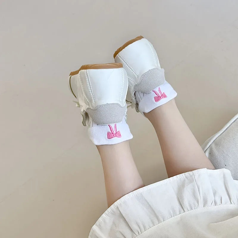 Summer Embroidery Bow Knot Short Socks Harajuku Cute Lolita Casual Funny Ankle Socks Spring Summer Breathable Female Tube Sock