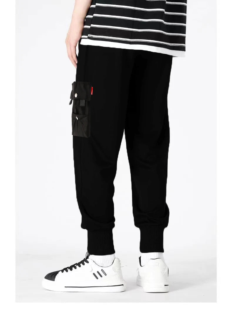 Classic Design Multi Flap Pockets Cargo Pants,Men's Loose Fit Drawstring Harem Cargo Jogger Pants oversized pants men and women