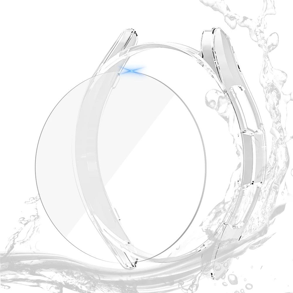 Glass+Case for Samsung Galaxy Watch 6 40mm 44mm,PC Matte Cover Protective Bumper Shell for Galaxy Watch 6 Classic 43mm 47mm