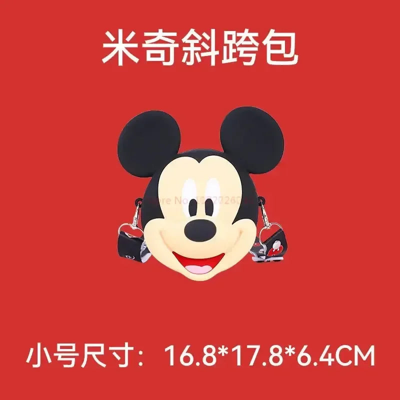 Original Disney Anime Kawaii Minnie Mickey Mouse Silicone One Shoulder Bag Leisure Fashion Zero Purse Birthday Gift For Girl