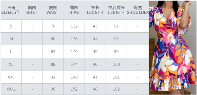 Casual V Neck Short Sleeve Midi Dress Woman Spring Summer Fashion Elegant Ruffles Floral Flower Print Dresses For Women 2023