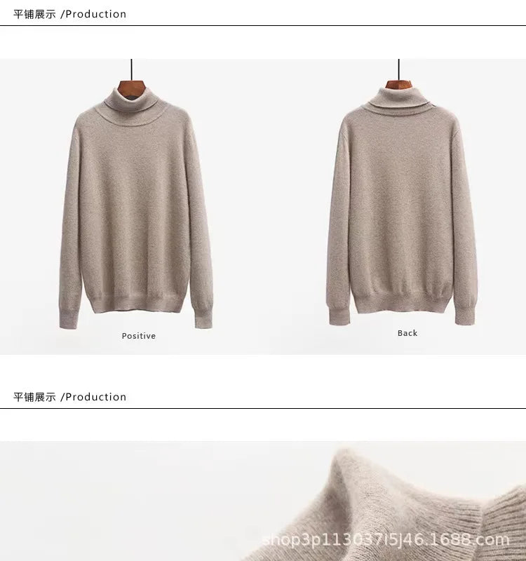 Autumn and Winter Cashmere Sweater Men's Pullover Half High Collar Soft and Warm Pullover Knitted Sweater Men's Sweater