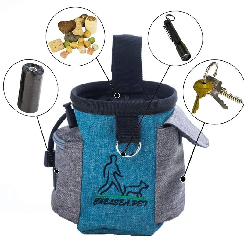 Outdoor Dog Trainings Bag Durable Poly 8 Colors Treat Bag Dog Walking Snack Pouch Detachable Puppy TrainSnack Reward Waist Bag