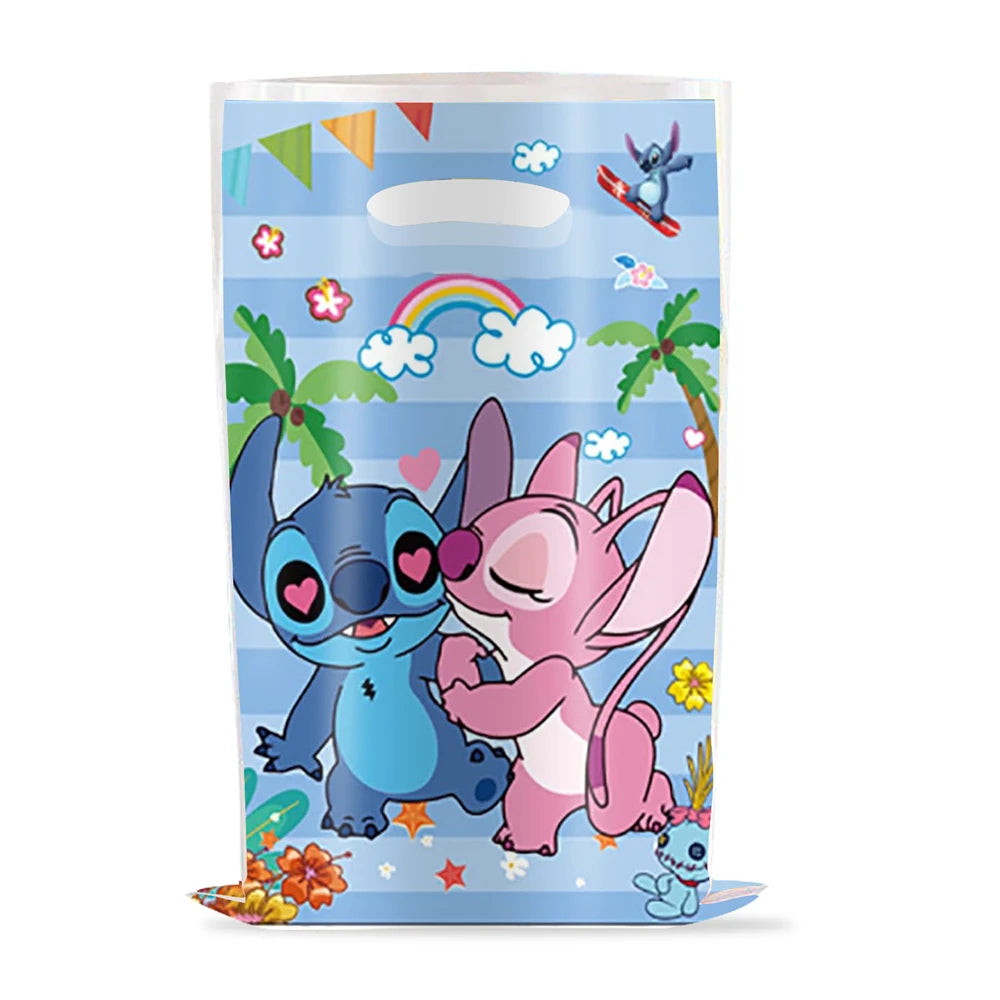 10pcs Loli Stitch Party Gift Bags Couple Stitch Candy Bags Child Party Loot Bags Boy Girl Birthday Party Favors Supplies Decor