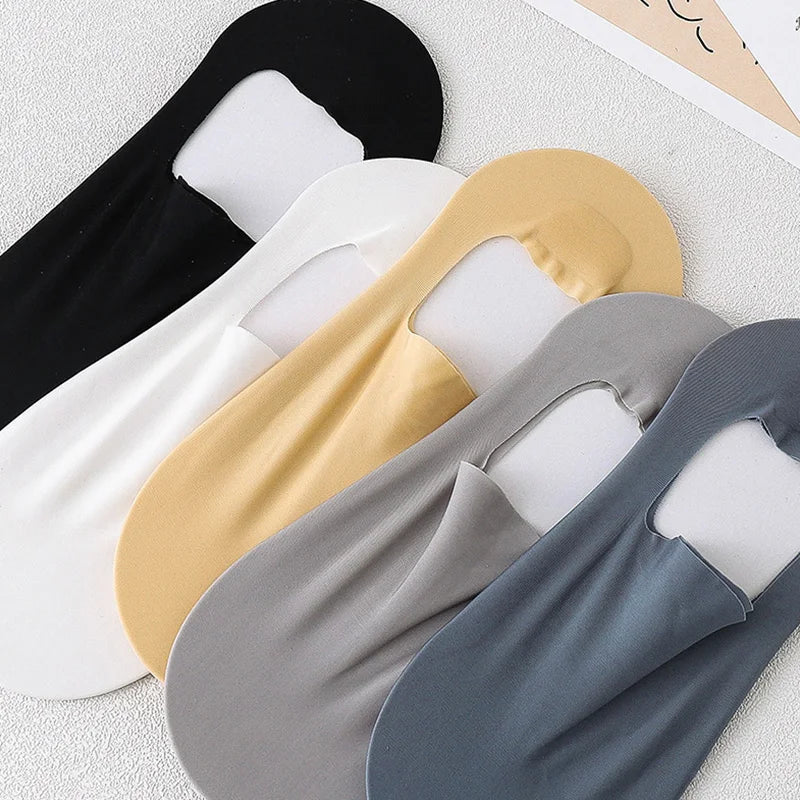 2024 New Summer Invisible Socks For Male Nylon Ice Silk Non-slip Socks No Trace Casual Breathable Sokken Classic Men's Socks