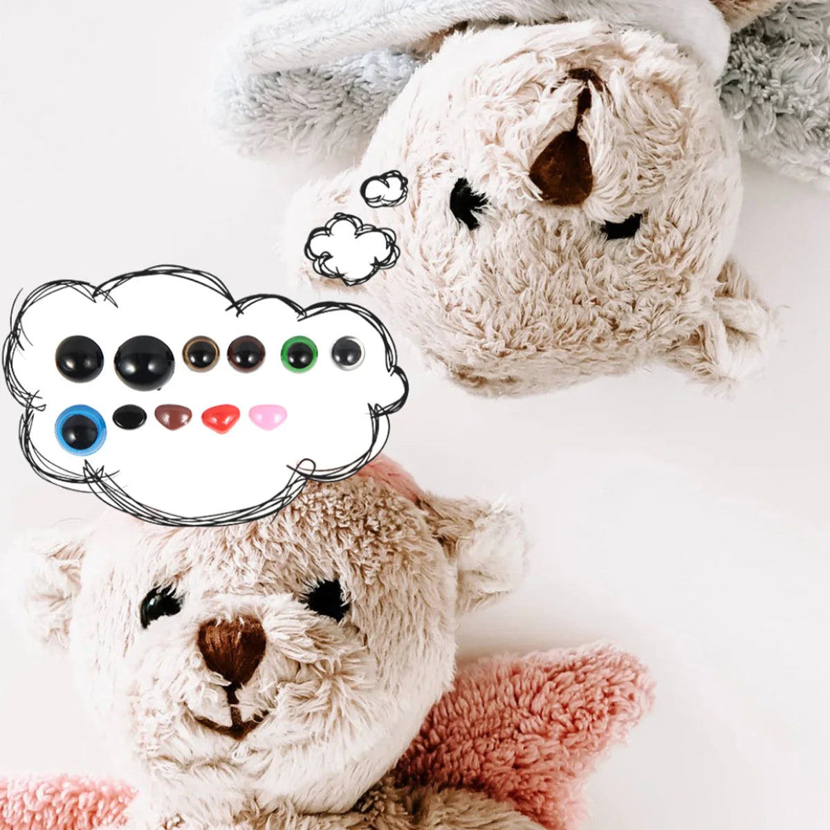 560Pcs Doll Making Eyes Reusable Plastic Button Eyes Multiple Sizes DIY Stuffed Animals Toy Bear Eyes for Plush Crochet Dolls