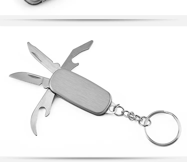 Stainless steel multi-function knife, Keychain pendant knife, Swiss army knife