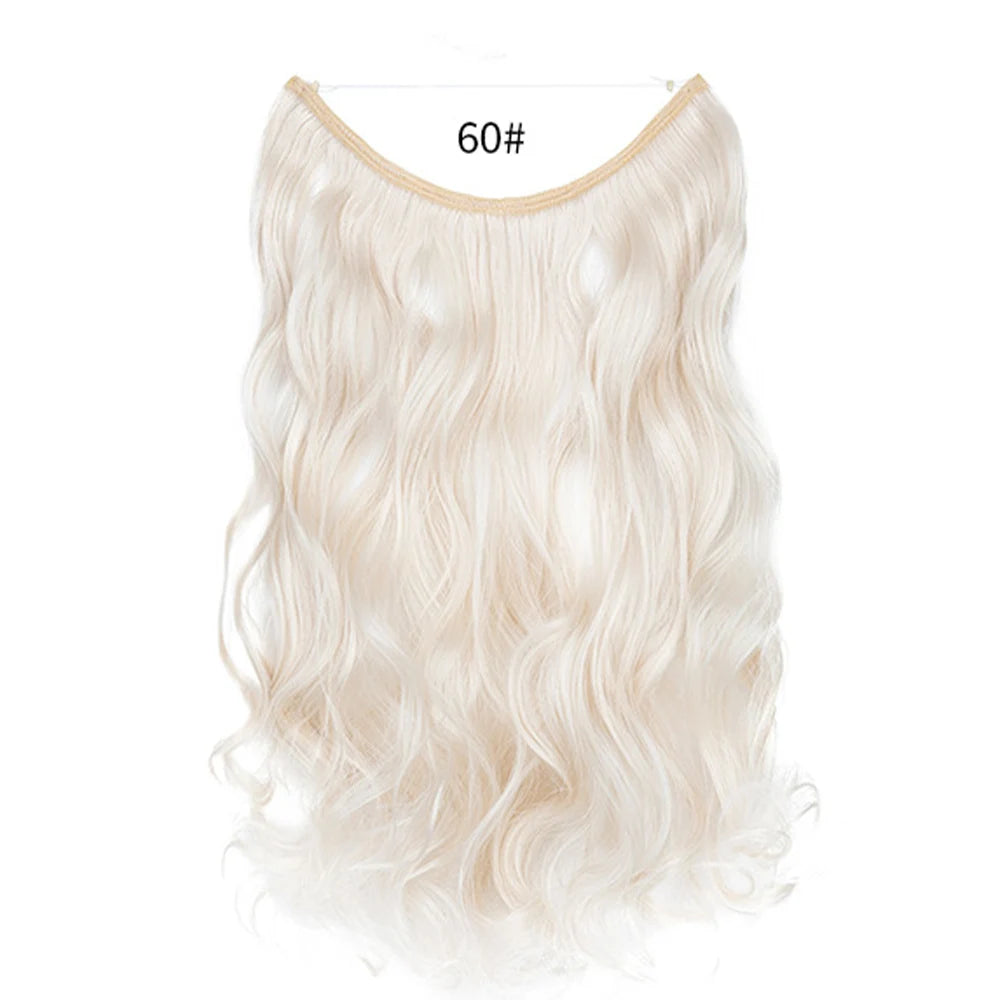 No Clip Synthetic Wave Hair Extensions Invisible Curly wig Accessorie Hairpieces Heat Resistant Long Hair For Women Hairextens