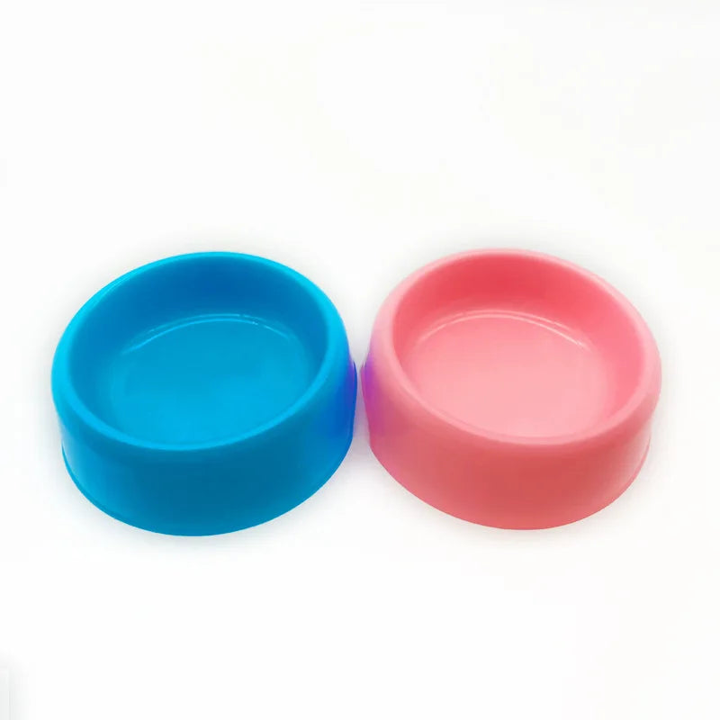 Solid Color Pet Bowl Plastic Dog Bowl Cat Round Single Bowl Thickened Eco-Friendly Dog 사발 Pet Supplies Dog Accessories