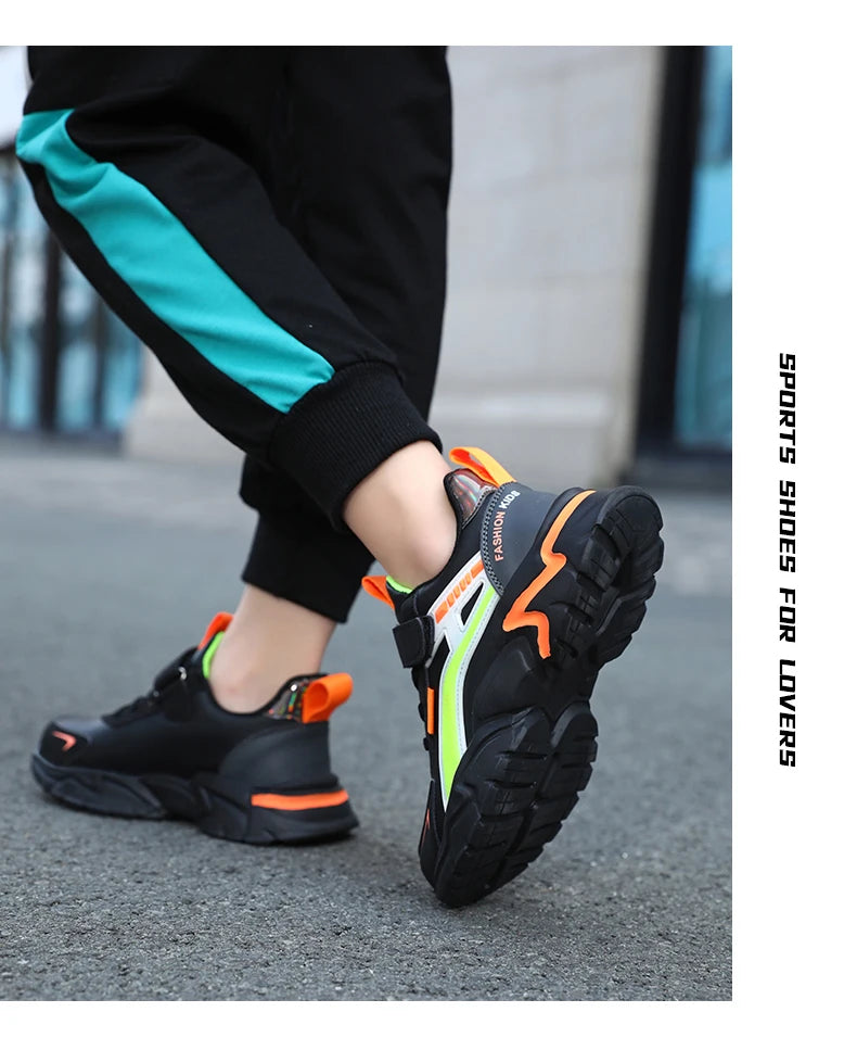 Children Boys Shoes Leather Waterproof Sports Running Kids Lightweight Boy Casual Fashion Sneakers Outdoor School Students Shoes