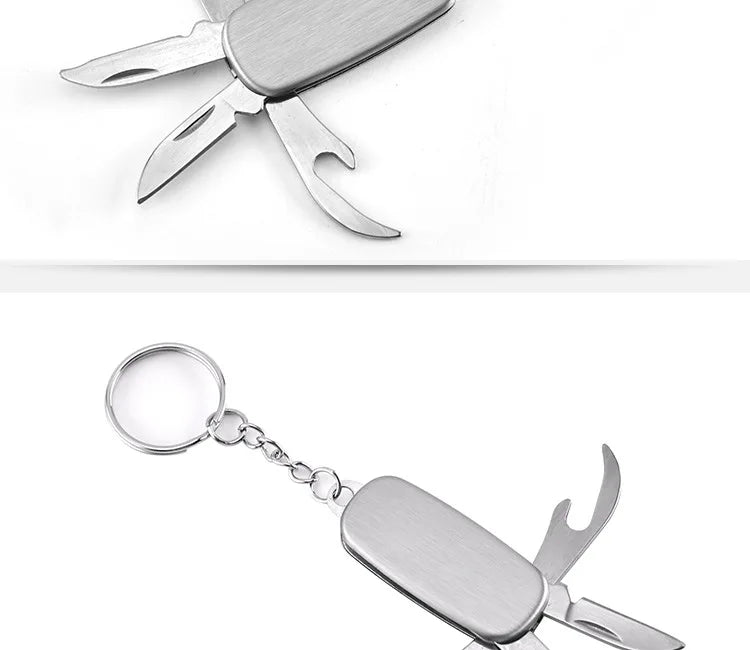 Stainless steel multi-function knife, Keychain pendant knife, Swiss army knife