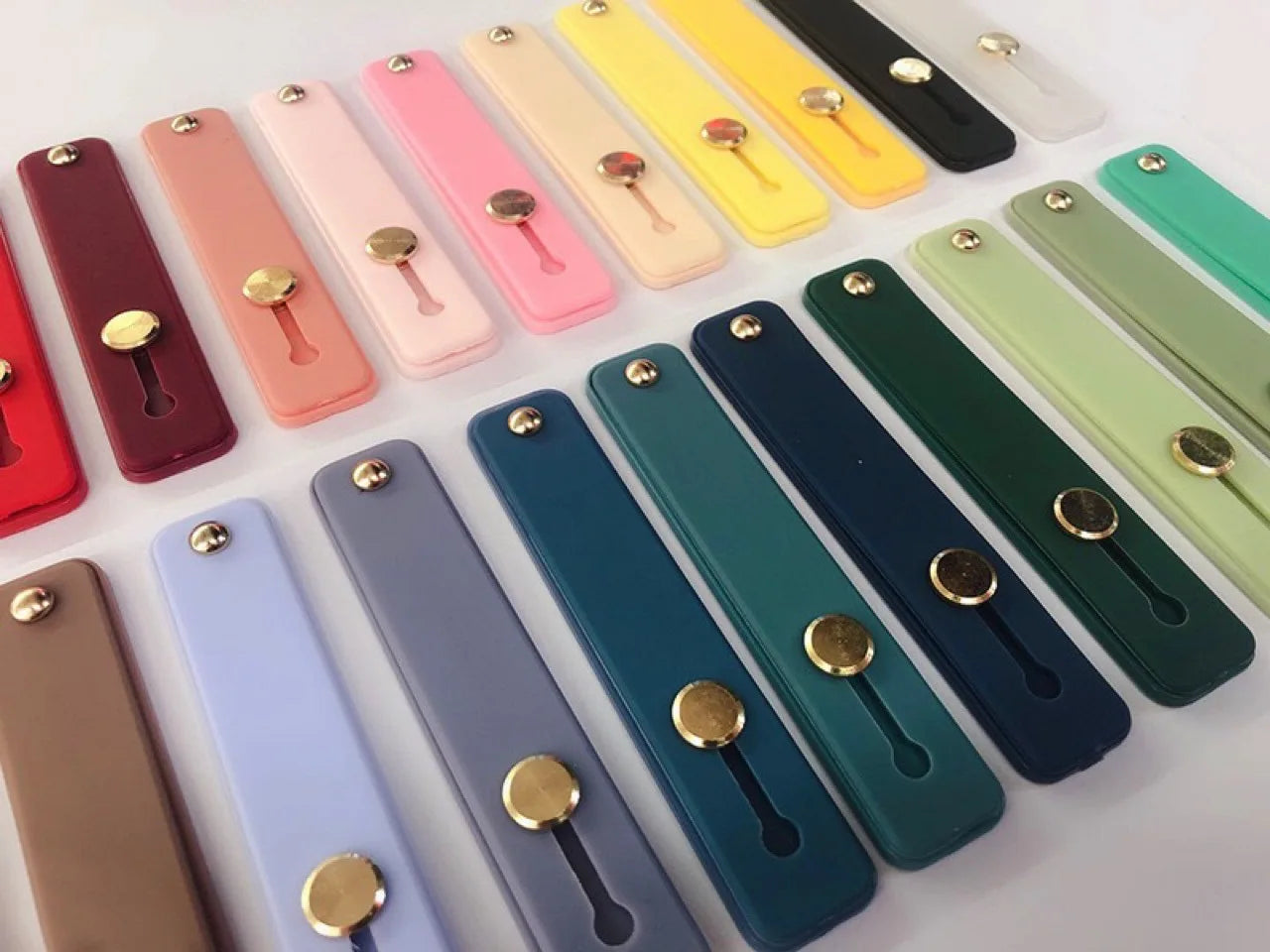 Silicone Phone Hand Band Holder TPU Leather Finger Strap Simple Push Pull Grip Stand Solid Color Bracket Cellphone Accessories