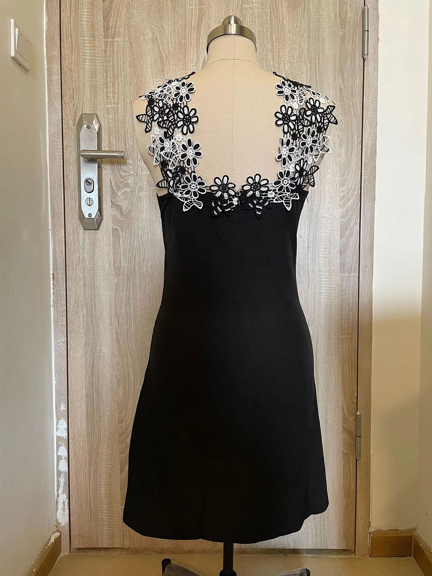 Summer Luxury Black Dress Women Flower V Neck Mini Dress Lady Birthday Party Dress Clothes