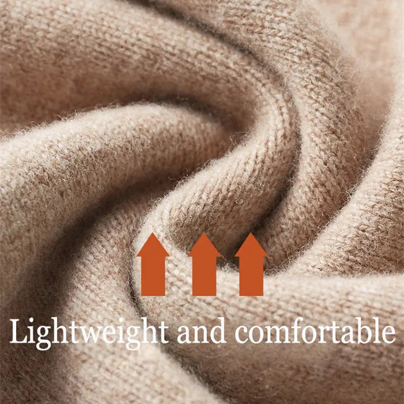 100% Ordos Cashmere Sweater Autumn Winter Men's Clothing Korean High-quality Half-High Zipper Pullover Business Casual Wool Blen