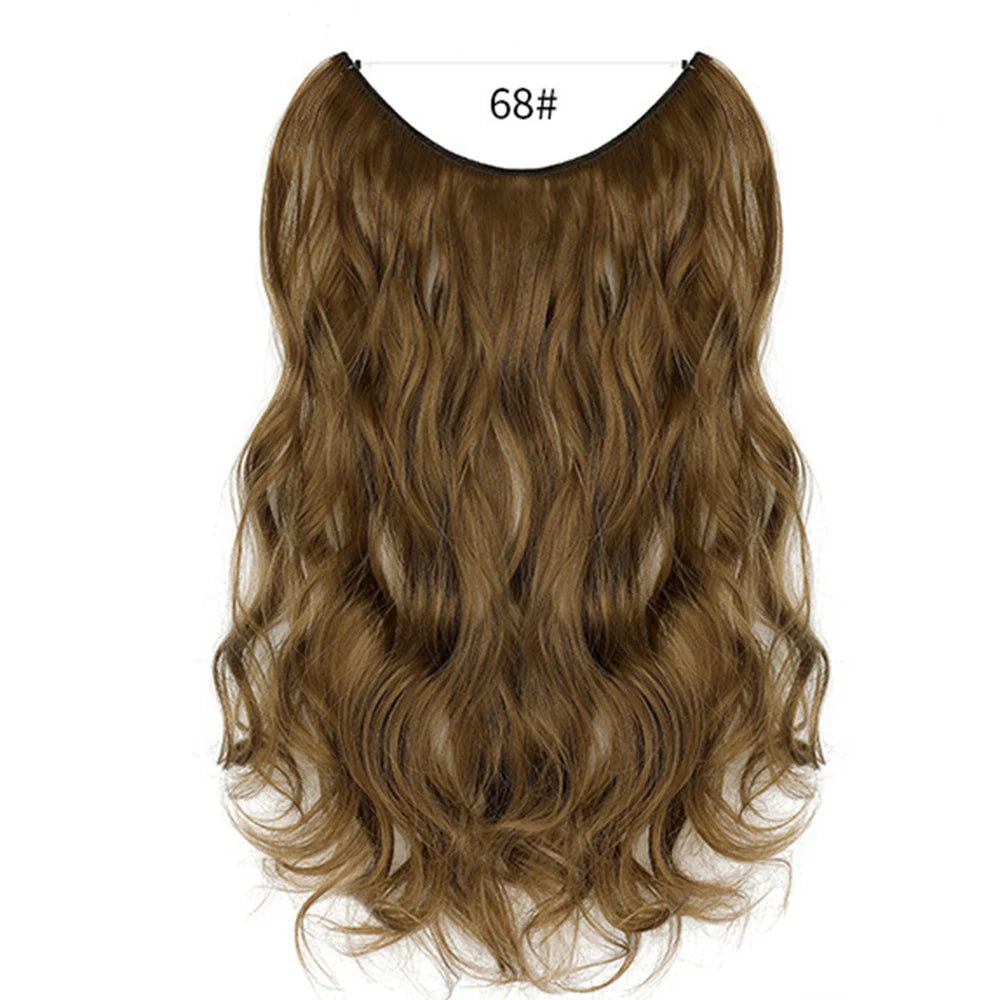 No Clip Synthetic Wave Hair Extensions Invisible Curly wig Accessorie Hairpieces Heat Resistant Long Hair For Women Hairextens