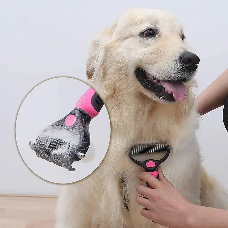 Pets Fur Knot Cutter Dog Grooming Shedding Tools Pet Cat Hair Removal Comb Brush Double sided Pet Products Suppliers