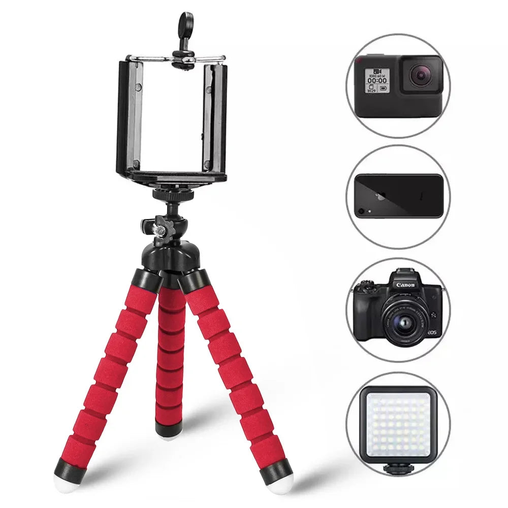 Mobile Phone Holders Clip Mini Flexible Tripod Sponge Octopus Bracket Universal Phone Camera Holder for Iphone 15 Huawei Samsung