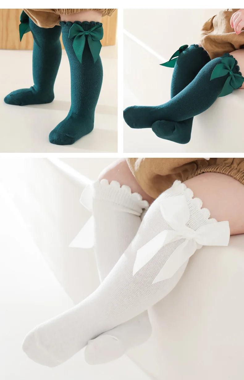 Baby Socks Big Bow Girls Student Princess Socks Children Kids Boys Cotton Toddler Stockings Infant Accessories Newborn Clothes