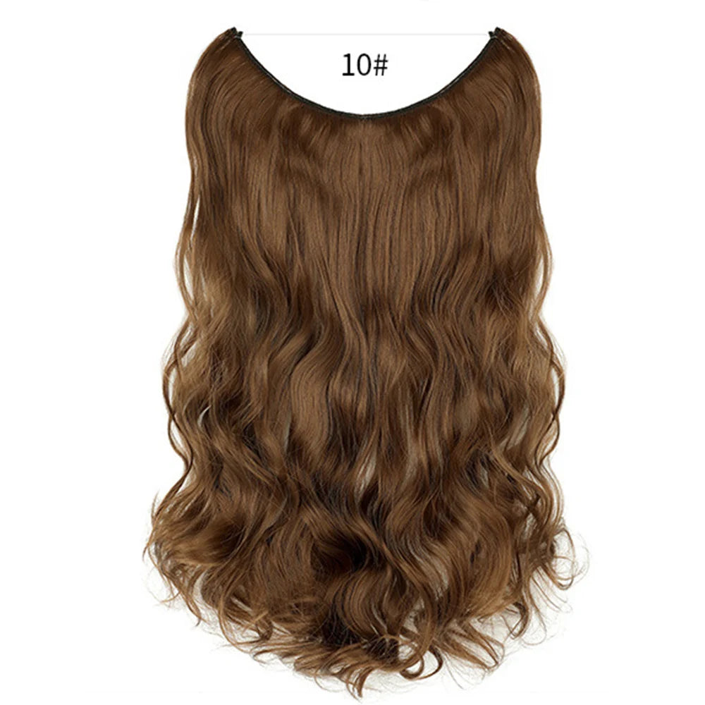No Clip Synthetic Wave Hair Extensions Invisible Curly wig Accessorie Hairpieces Heat Resistant Long Hair For Women Hairextens