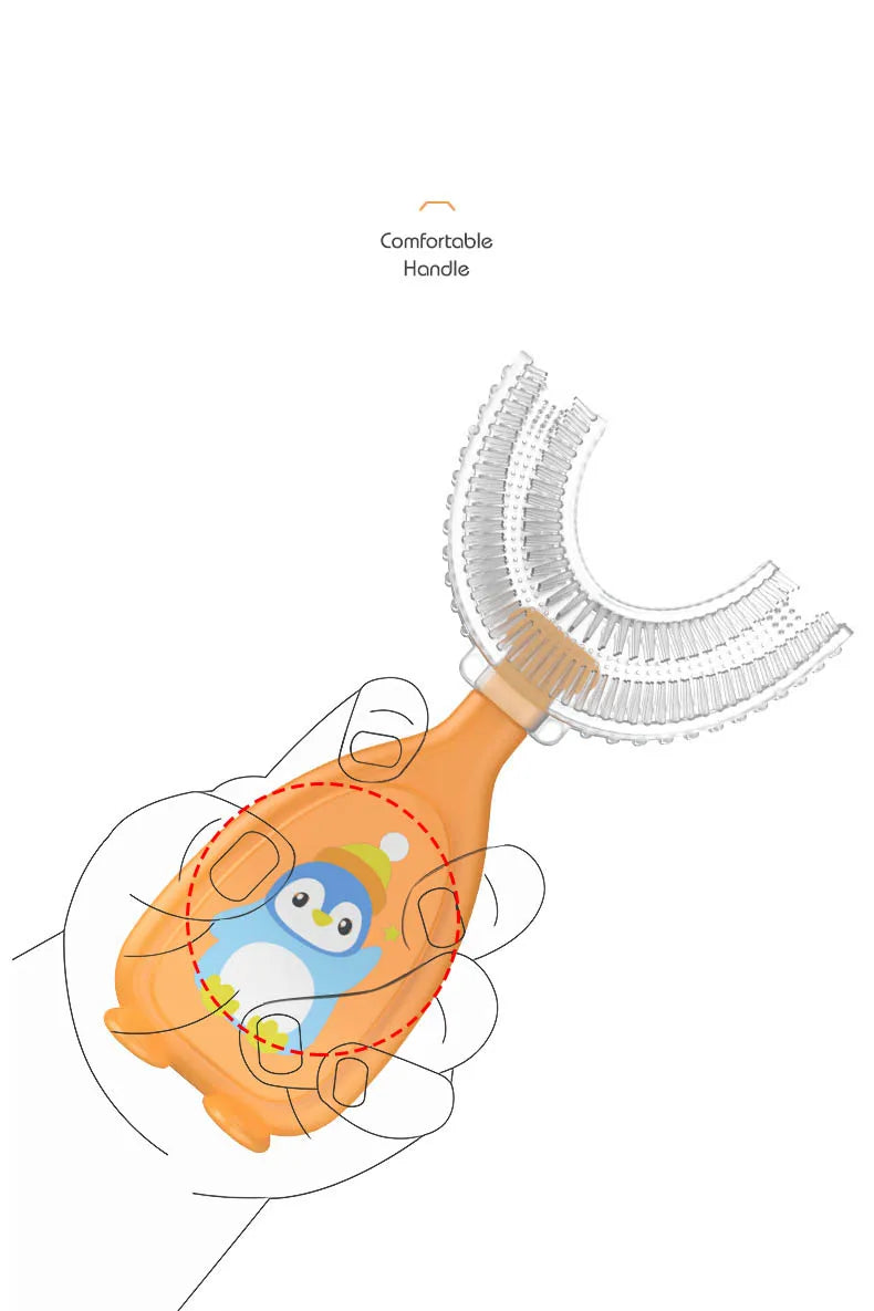 Kids Toothbrush U-Shape 360 Degree Infant Teether Baby Toothbrush Children Silicone Brush For Toddlers Oral Care Cleaning