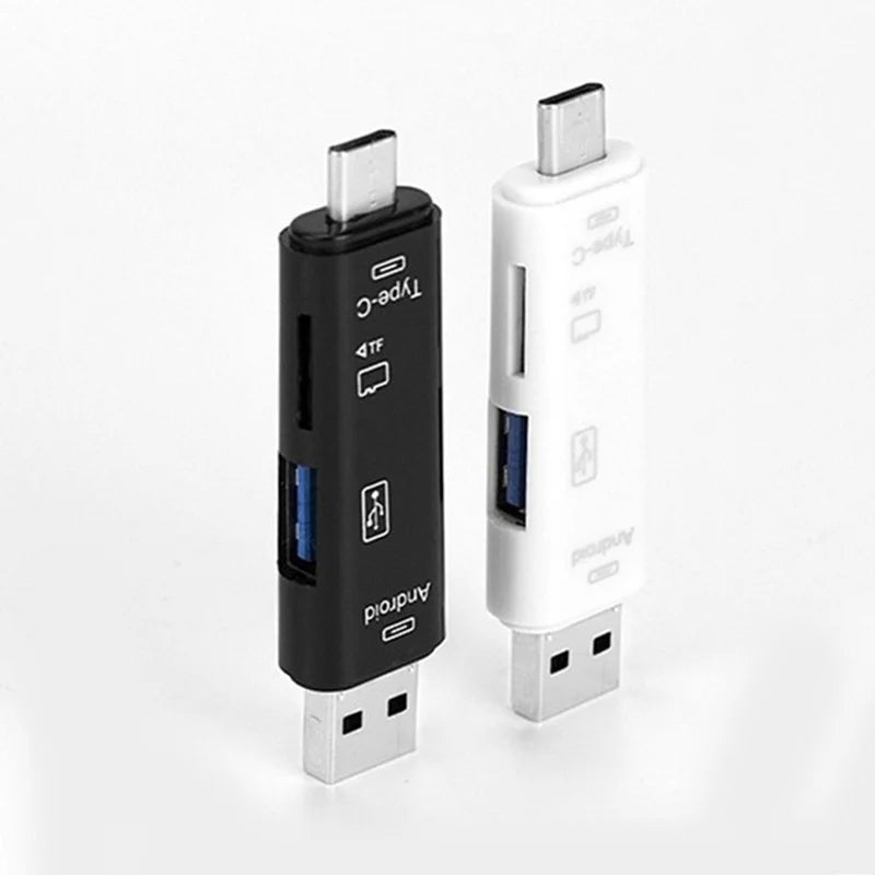 5 in 1 Multifunction Usb 2.0 Type C/Usb /Micro Usb/Tf/SD Memory Card Reader OTG Card Reader Adapter Mobile Phone Accessories