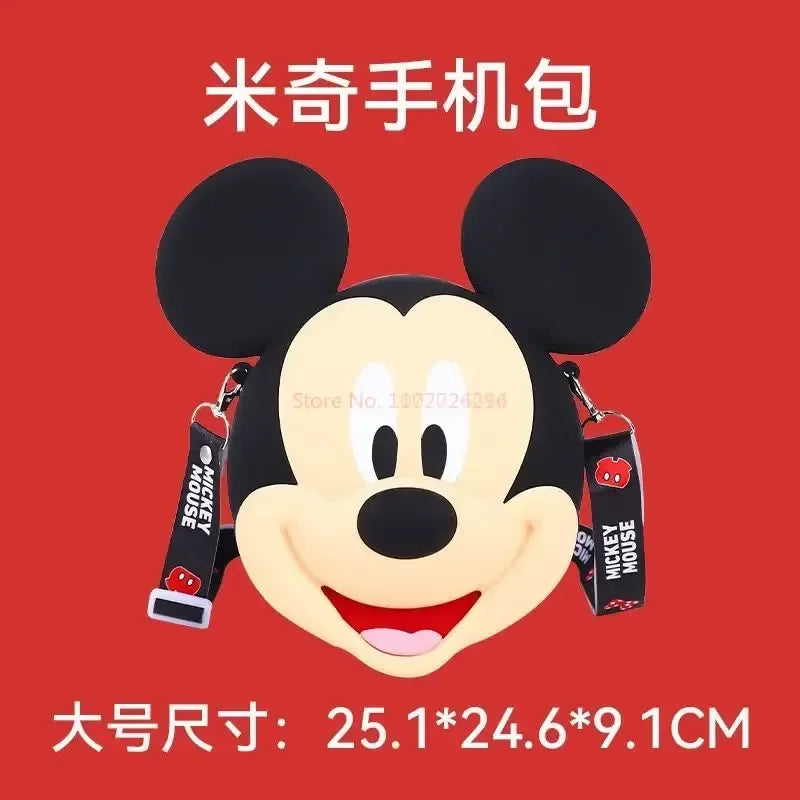 Original Disney Anime Kawaii Minnie Mickey Mouse Silicone One Shoulder Bag Leisure Fashion Zero Purse Birthday Gift For Girl